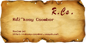 Rákosy Csombor névjegykártya